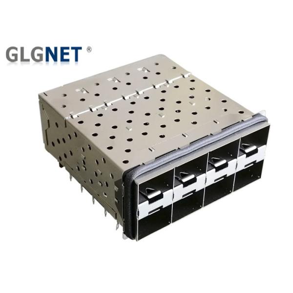 Buy cheap GLGNET 2 x 4 Ports Stacked SFP + Cage Connector with EMI Gasket Integrated light Pipes from wholesalers
