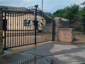 Buy cheap Hot Dipped Galvanized Wrought Iron Fence Gate , Wrought Iron Security Fence product