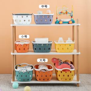 Buy cheap White Rectangular Plastic Shelf Organizer Basket With Handles from wholesalers