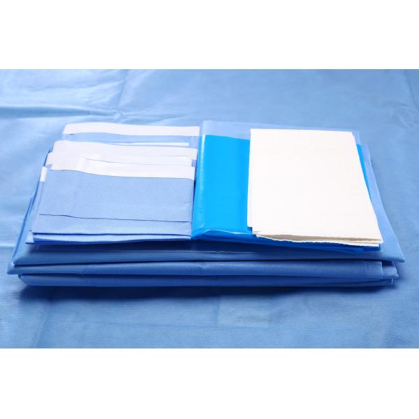 Buy cheap CE / ISO13485 Blue SMMS Sterile Fenestrated Drape for Abdorminal Surgery from wholesalers