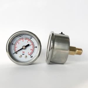 Buy cheap 1.5 Inches Dual Scale Glycerine Fillable Manometer 1/8" NPT Back Mount Liquid Filled Pressure Gauge from wholesalers