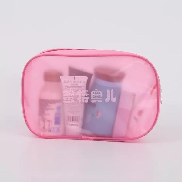 Quality Pink Makeup PVC Plastic Bag With Magic Tape And String Craft Sewing Surface for sale