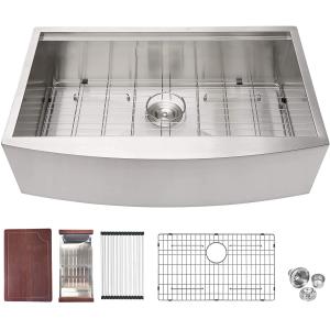 33x22'' Handmade Ledge Kitchen Workstation Sink Rectangular Bowl Shape