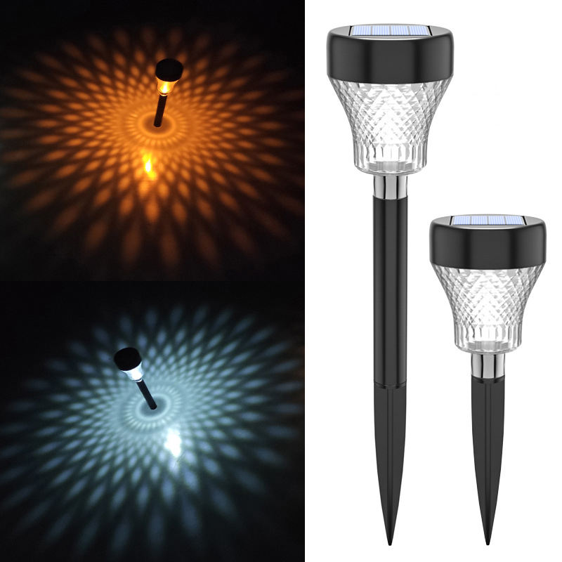 Tri color changing light and solar lawn light, courtyard garden path decorative