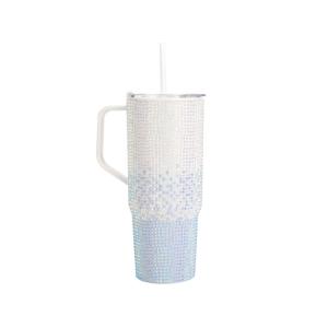 China Cross Border 1200ml Single-Wall Tumbler With Shiny Diamonds Handle And Straw on sale