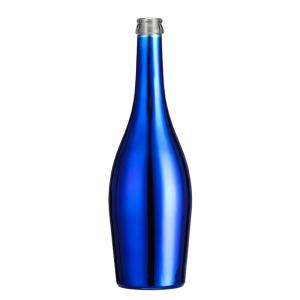 Buy cheap Custom Capacity Matte Pink Silver Gold Blue Silver Electroplated Champagne Bottle 750ml with Cap from wholesalers