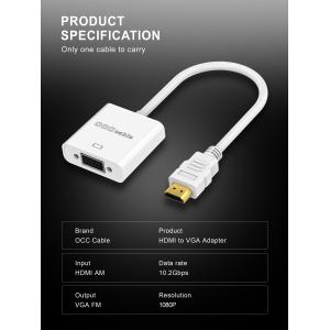 Buy cheap 0.1m Cable HDMI To VGA Adapter Male To Female For Computer Desktop Laptop PC Monitor Projector from wholesalers