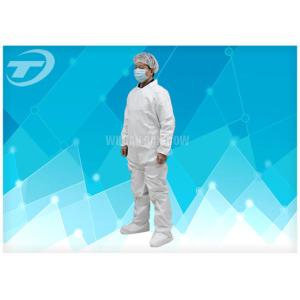 Hood Waterproof Disposable Coverall Suit With Polypropylene Spunbond