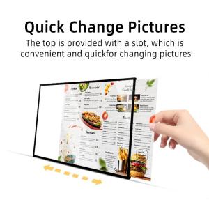 Rectangle Aluminum Frame Magnetic Electronic Menu Board with Black/Silver Design