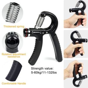 Buy cheap  Hand Grip Strengthener Kit 5 Pack Black Adjustable Grip Trainer Finger Exerciser Grip Ring And Stress Ball For Hand Wrist And Forearm Training from wholesalers