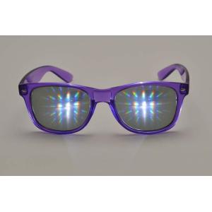 Buy cheap Rainbow Plastic Diffraction Glasses With Emerald Diffraction Film from wholesalers