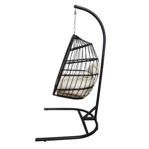 Buy cheap Custom Logo Garden Courtyard Patio Rope Pe Rattan Hanging Swing Chair with Stand from wholesalers