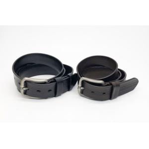 Buy cheap 3.8cm Width Genuine Mens Casual Leather Belt With Embossed Lines 248g from wholesalers
