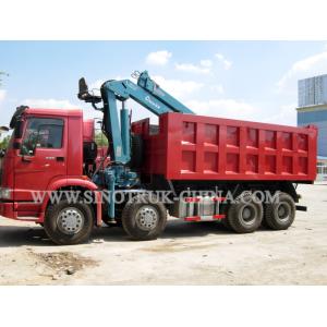Buy cheap HOWO 12 Wheeler Dump Truck Mounted Hydraulic Crane Height 14.5m For Industry product