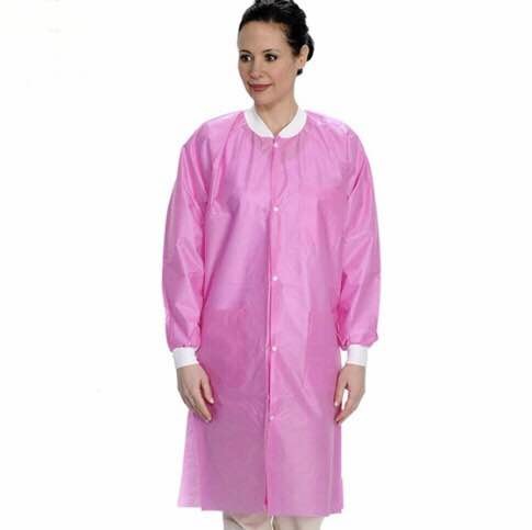Buy cheap Pink Disposable Polypropylene Lab Coat Dustproof Anti - Chemical Liquid Splash from wholesalers