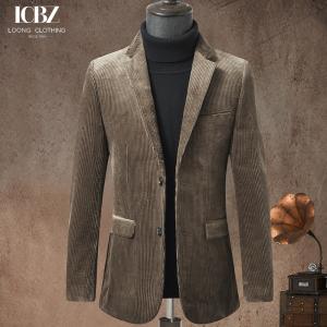 Adults Corduroy Suit Jacket 2024 Custom End Slim Single Corduroy Casual Suit for