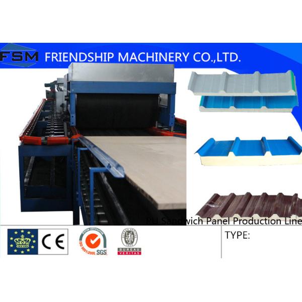 Buy cheap 5 Ribs Covered 1000mm PU Sandwich Panel Production Line With Double-Belt Conveyor from wholesalers