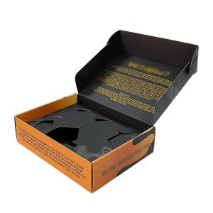 Buy cheap Customized Logo Acceptable Black Paper Zipper Corrugated Packaging Shipping Mailer Box from wholesalers