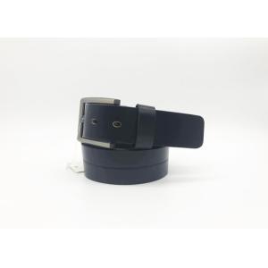 Buy cheap Black Mens Casual Leather Belt With Middle Straight - Line Stitching Square Thickness Pin Buckle from wholesalers