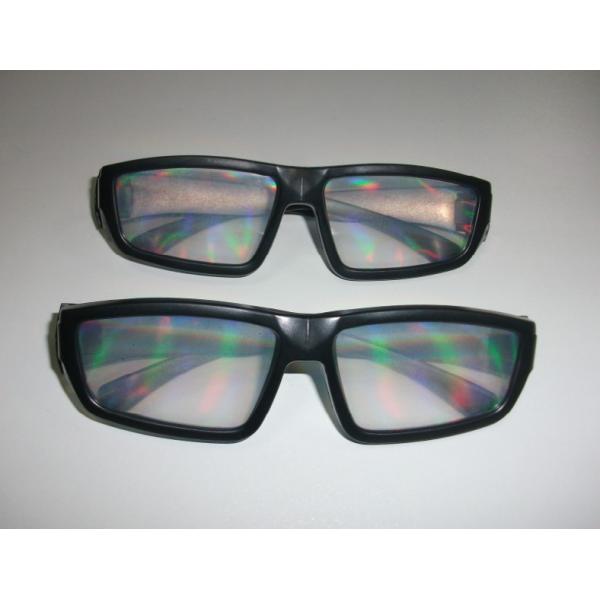 Quality Rainbow 3d Fireworks Glasses , Plastic Frame Diffration Glasses for sale