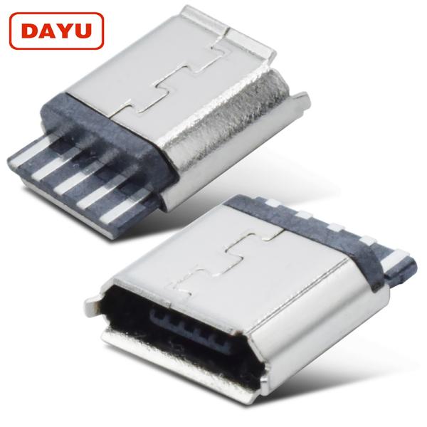 5 Pin Micro USB Female Connector Plain Style With Charging Function
