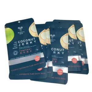 Flat Mylar Pouches Coconut Jerky Packaging Bags With Clear Window