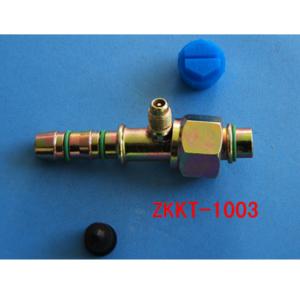 Buy cheap 3/8 O Ring 180 Degree AC Compressor Adapter Fittings With L Charge Port R12 product