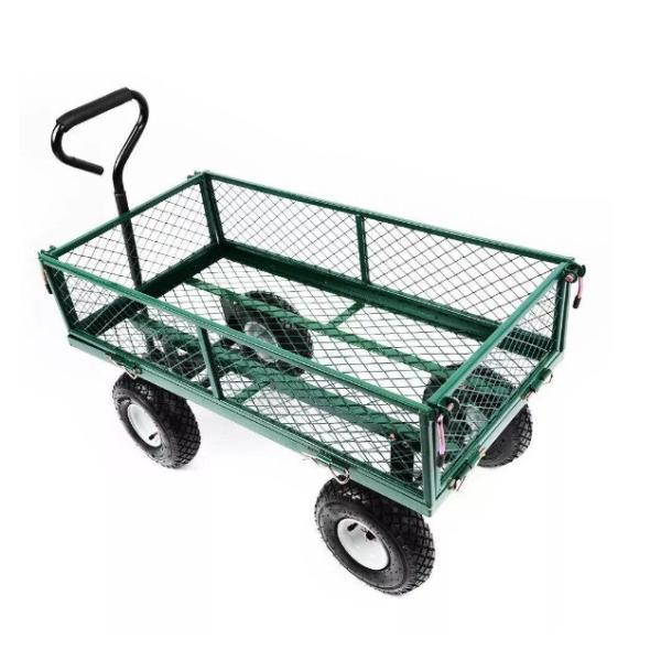 660 Lbs Heavy Duty Utility Steel Mesh Yard Garden Cart Wagon for Qingdao Port