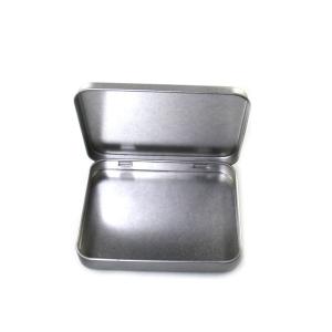 rectangular silver plain business card tin case