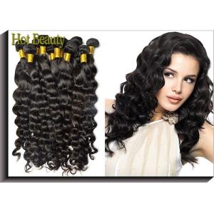 Buy cheap Custom Natural Black Remy Virgin Human Hair Extensions Deep Wave from wholesalers