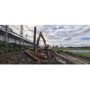 35ton SHANTUI Excavator With Side Grip Hydraulic Pile Driver for 6-12M Length