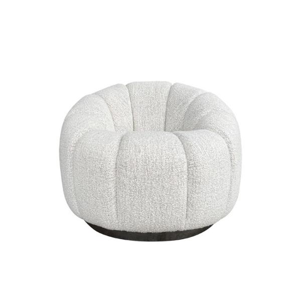 Buy cheap Functional Fabric Swivel Chair Plinth Boucle Pumpkin Arm Chair Tufted Beige from wholesalers