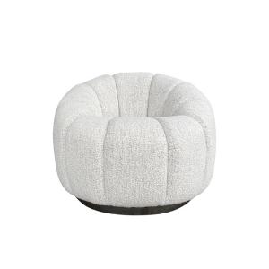 Buy cheap Functional Fabric Swivel Chair Plinth Boucle Pumpkin Arm Chair Tufted Beige from wholesalers