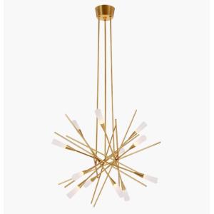 CHC 5605 Stellar Medium Chandelier Matte Black / Matte White Antique Brass