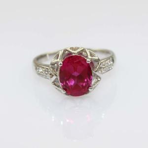 Buy cheap Created Amethyst Sterling Silver Ring with Cubic Zirconia (R112) from wholesalers
