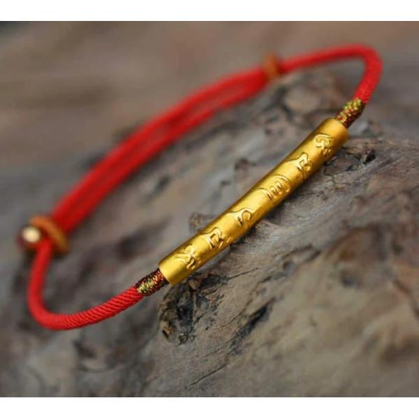Tibetan Buddhist Mystical Bracelet Handmade Mani Mantra Lucky Red String