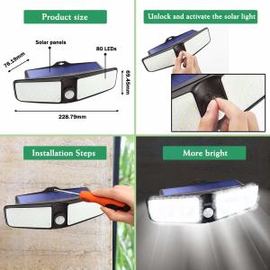 Buy cheap 80 LED Outdoor Motion Sensor Light, Solar Motion Lights Outdoor Security for Driveway Step Stair Pool Patio from wholesalers