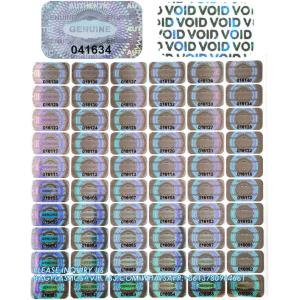 Authentic Hologram Labels/Stickers Silver Transfer Tamper Evident Security