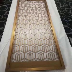 Buy cheap Customize gold metal room dividers screens laser cutting design from wholesalers