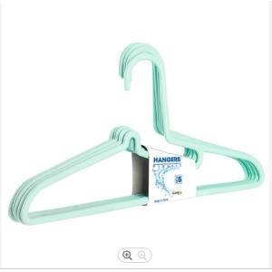 China Seamless Thick Plastic Hangers Green Plastic Hangers Without Notches on sale