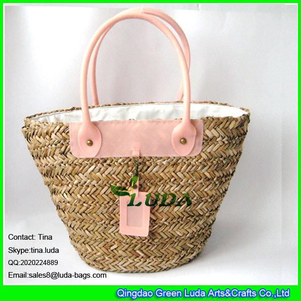 Quality LUDA handwoven straw tote bag seagrass straw handmade rustic bag for sale