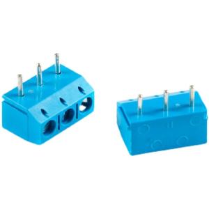 Buy cheap 5.00mm Pitch PCB Mounted Screw Terminal Blocks Right Angle 2P to 20P Blue from wholesalers