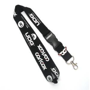 Buy cheap Durable Customizable Plain Black Lanyards Polyester With PVC Badge Attachment from wholesalers