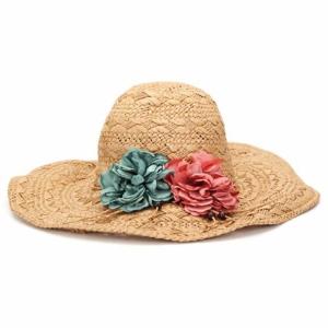 Buy cheap Flower Elegant Floppy Straw Beach Hat Woven Tree Patterns Available from wholesalers
