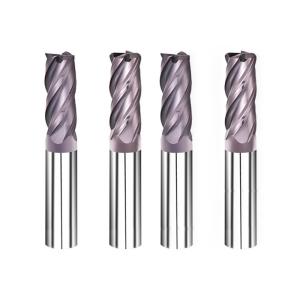 HRC50° Corner Radius 4 Flutes Tungsten Carbide General Processing End Mills