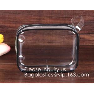 Buy cheap 5 Pack Clear PVC Zippered Toiletry Carry Pouch Portable Cosmetic Makeup Bag for Vacation, Bathroom and Organizing pack from wholesalers