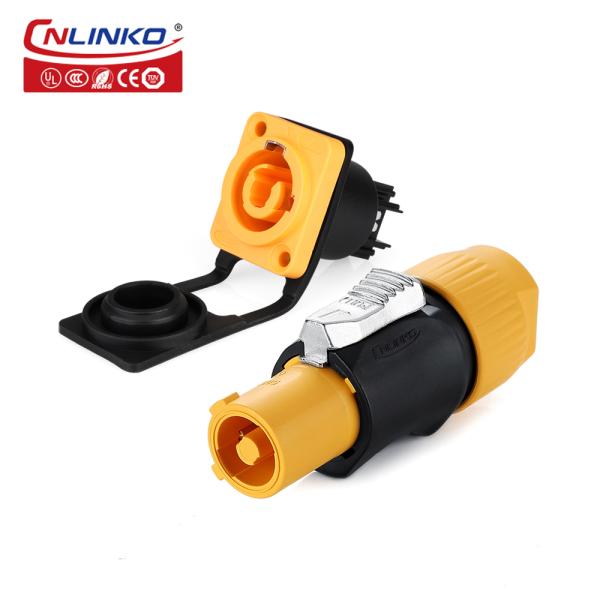 CNLINKO IP68 Waterproof 3 Pin Adapter Connector Plastic Shell Cable Plug Socket