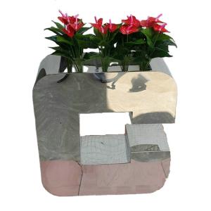 Buy cheap Silver flower pots on the balkon letters metal planters from wholesalers