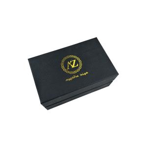 Black Rigid Cap Top Lid And Base Boxes Paper Packaging For Men'S Leather Belts