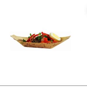 Buy cheap Biodegradable Disposable Serving Cone Bamboo Leaf Plate Boat For Sushi Food from wholesalers